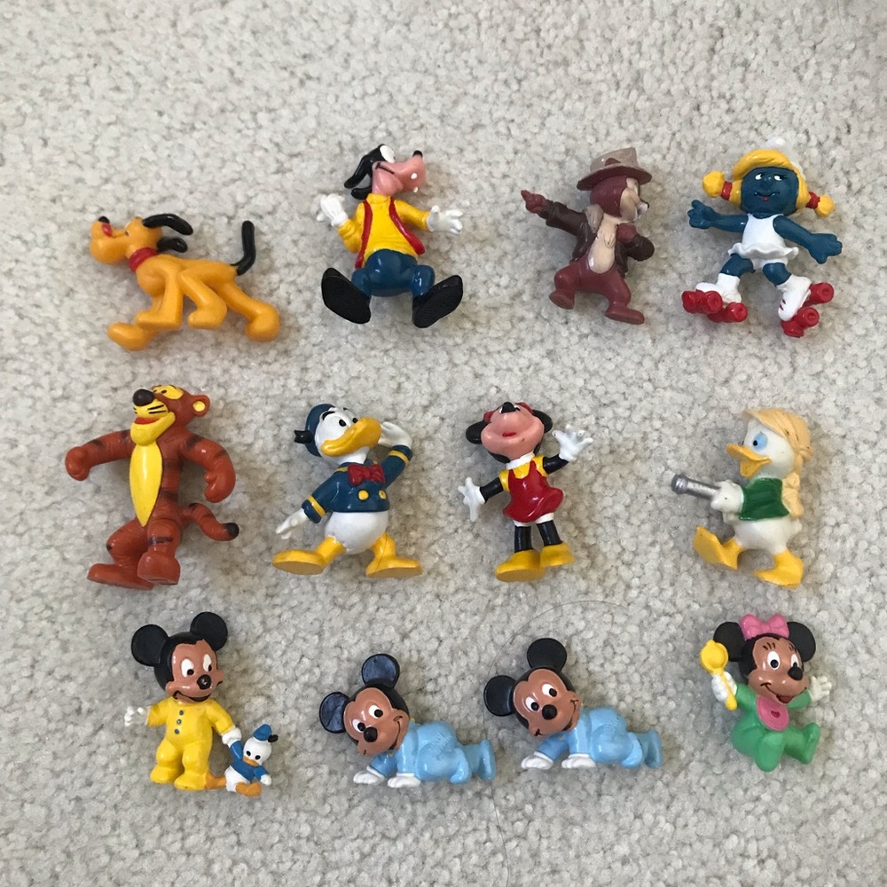 Vintage 1985 Disney and Cartoon Mini Figurine Collection – Set of 12